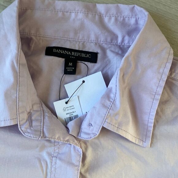 Banana Republic CLASSIC COTTON SHIRT Light Purple s nwt - Picture 8 of 10